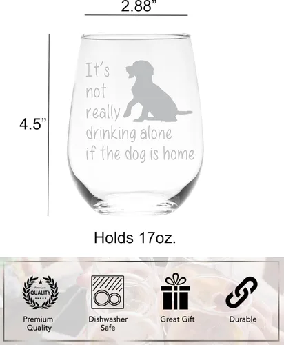 Miniatura 8 de C M El perro está en casa, divertida copa de vino sin tallo para él, ella, esposa, marido, amigo, lindo regalo de perro para hombres y mujeres - 17