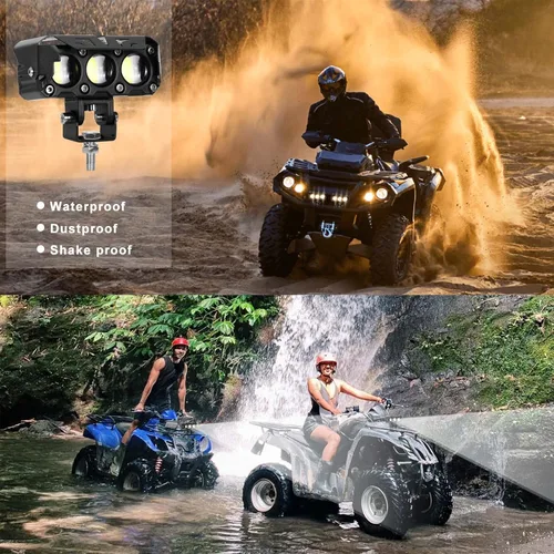 Miniatura 7 de KAWELL Luz de conducción LED de 60 W, luz antiniebla auxiliar, foco LED, IP68, impermeable, doble color, luz de trabajo LED para motocicleta