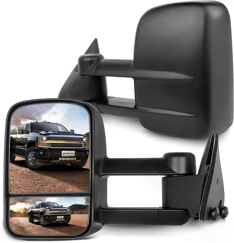 Miniatura 26 de SCITOO Espejos de remolque para Chevy Silverado 2014-2017 para GMC Sierra 1500 2015-2016 para Silverado para Sierra 2500HD 3500HD con control