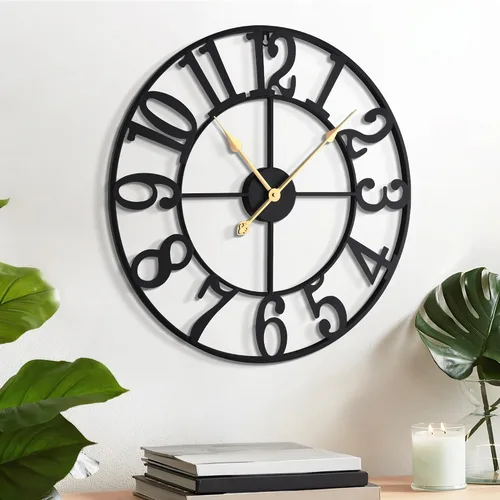 Miniatura 12 de LEIKE - Reloj de pared con números arábigos de 10 pulgadas, funciona con pilas, negro, silencioso y sin tictac, relojes de pared para decoración