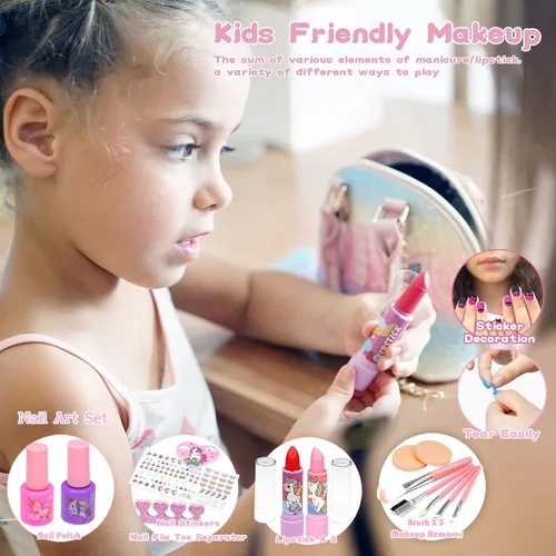 Miniatura 5 de Juegos de maquillaje para niñas - Juegos de maquillaje para niñas de 5 a 8 años, Maquillaje para niñas, Kit de maquillaje de juego, los mejores