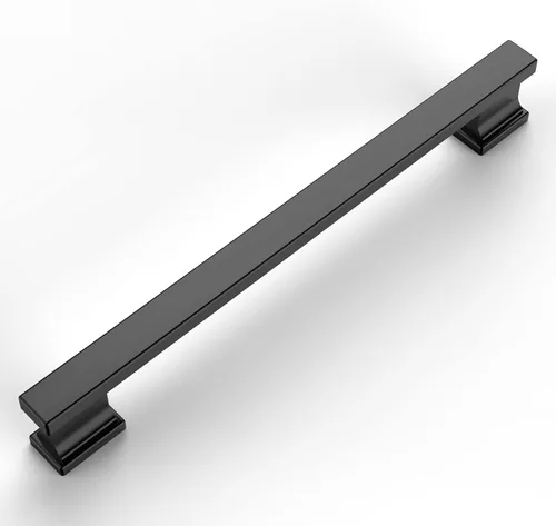 Miniatura 30 de Amerdeco - Paquete de 6 perillas en negro mate para gabinete, un solo orificio de 1.46 pulgadas, manijas para armarios, tiradores rectangulares