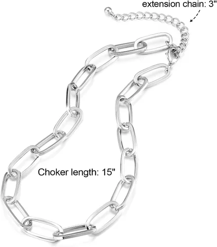 Miniatura 4 de LANE WOODS Collar y pulsera de cadena de oro para mujer y mujer, delicado y grueso, cadena de eslabones de cadena