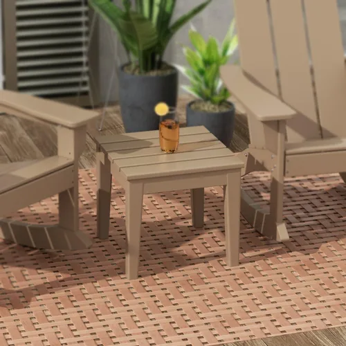 Miniatura 2 de WestinTrends Ashore - Mesa auxiliar Adirondack moderna para patio al aire libre, madera envejecida Roble (Weathered Wood)