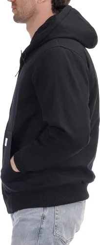 Miniatura 4 de Chaqueta deportiva acolchada con forro de franela para hombre, impermeable, de algodón, con capucha, abrigo de invierno