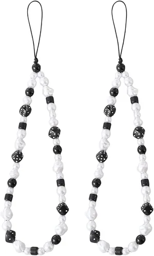 Miniatura 33 de Beaded Phone Charm Cute Fixed Beads Pearl Wristlet Chain Camera Wrist Strap CarKey Lanyard