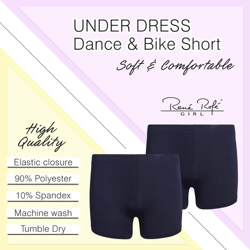 Miniatura 5 de Rene Rofe Pantalones cortos de baile y bicicleta para niñas (paquete de 2)