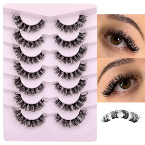 Miniatura 3 de Extensiones de pestañas naturales en racimo, pestañas postizas de aspecto natural wispy, pestañas individuales, tiras 3D, extensiones de pestañas