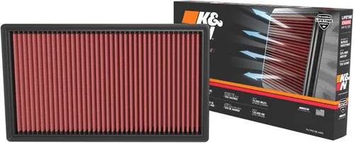 K&N Filtro de aire del motor: aumenta la potencia y la aceleración, lavable, premium, filtro de aire de repuesto para automóvil: compatible con