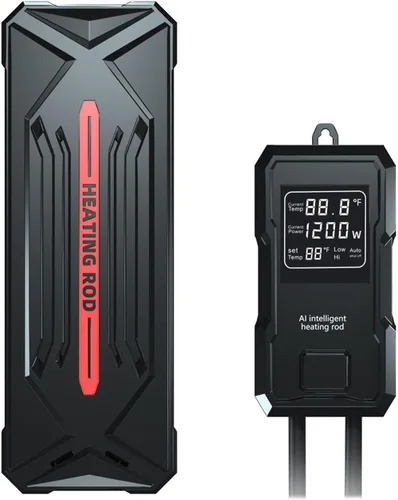 Calentador de acuario, calentador de tanque de peces de 1200 W para agua salada y agua dulce, calentador sumergible inteligente de titanio con
