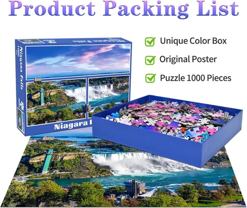 Miniatura 6 de Rompecabezas para adultos de 1000 piezas para adultos, rompecabezas de 1000 piezas, 1000 piezas, cataratas del Niágara