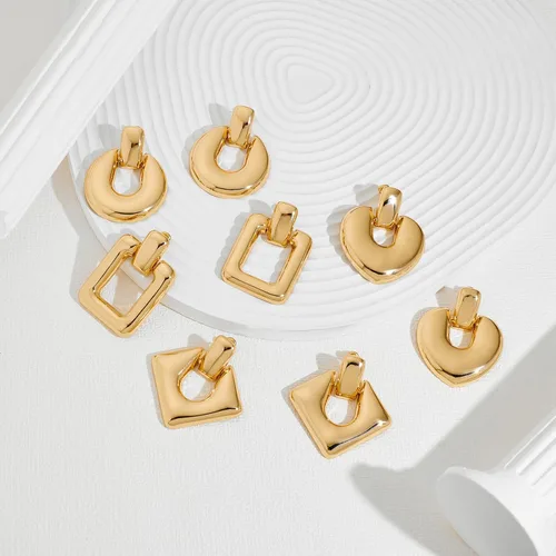 Miniatura 7 de HESSAWELL Aretes de aro gruesos para mujer, aretes colgantes de aro de oro para mujer, regalo