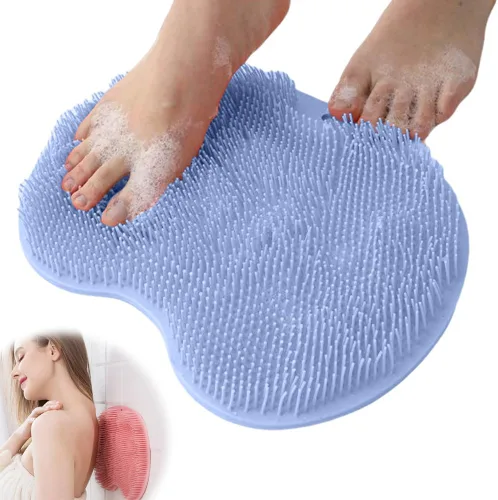 Alfombrilla Exfoliante para Pies de Ducha con Ventosas Antideslizantes, Almohadilla de Limpieza para Pies y Espalda, Almohadilla de Baño Exfoliante,