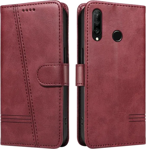 Miniatura 36 de Funda con tapa para Huawei Nova Lite 3, protección de 360 grados, a prueba de golpes, de piel sintética, con función atril y 3 ranuras