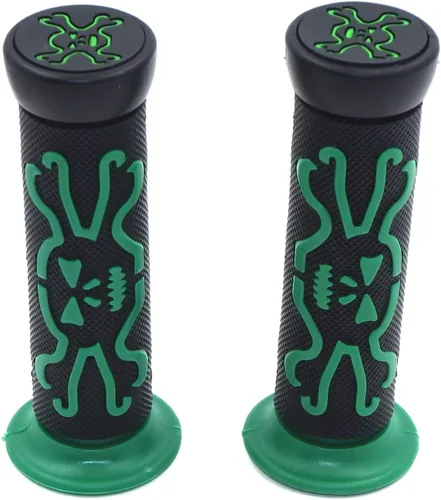 7/8" cráneo verde hueso cruz hueso 0.866 in mano Grips compatibles con ATV motocicleta bicicleta 125 Duke [P/N:XH4089-22-VERDE]