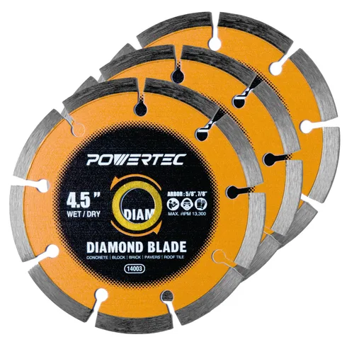 Miniatura 21 de POWERTEC Hojas de sierra de diamante de 4-1/2 pulgadas para amoladora angular, paquete de 5, borde de malla turbo súper fino para cortar porcelana