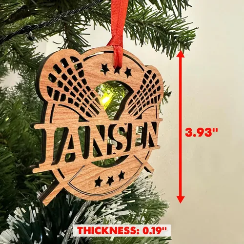 Miniatura 3 de Adorno personalizado de palos de lacrosse – nombre personalizado, adorno LAX, adornos de equipo de Lacrosse y jugador, decoración de regalo