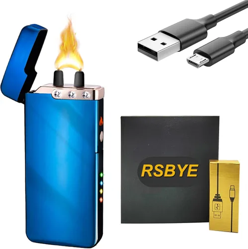 Encendedor eléctrico de plasma, encendedor recargable por USB con indicador de batería LED, sin butano, encendedores a prueba de viento IdWD867eal