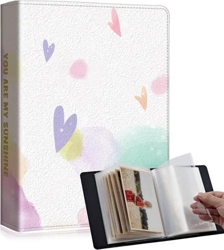 Miniatura 74 de Lindos álbumes de fotos de 4x6 pulgadas con 60 bolsillos y capacidad para 120 fotos con fuerte banda elástica, libres de ácido, a prueba de humedad