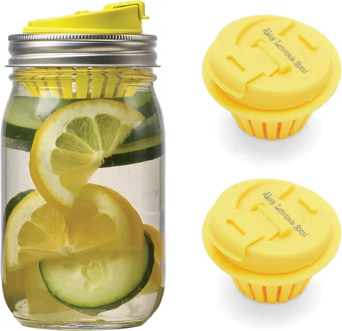 Miniatura 12 de Jarware Tapa de infusión de frutas para frascos Mason de boca regular, color verde (paquete de 2)