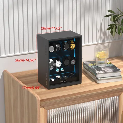 Miniatura 6 de Enrollador de reloj para relojes automáticos 68, bobinadoras automáticas con bloqueo con 4 almacenes de relojes adicionales, 4 modos de rotación