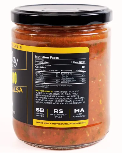 Miniatura 2 de Sixth Day Snacks Salsa mediana de jalapeño (16 onzas), sin gluten, ingredientes frescos, vegana y baja en sodio
