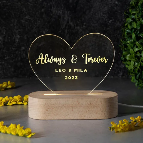 Miniatura 7 de Regalos personalizados para parejas, luz nocturna romántica, regalo de aniversario para ella, ideas de regalo para parejas en forma de corazón, 2