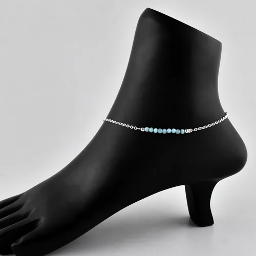 Miniatura 53 de YANARA Pulsera de tobillo para mujer, piedra de nacimiento natural, cuentas de piedras preciosas, tobillera delicada hecha a mano de 9 pulgadas +