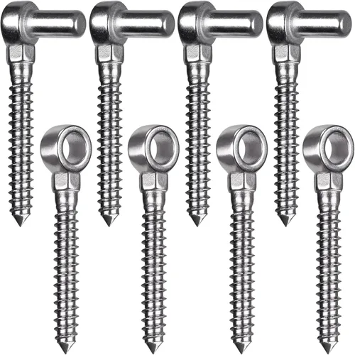 Miniatura 17 de Insaga Bisagras de puerta de acero inoxidable 304 para cercas de madera, bisagra de ojo de tornillo de una pieza resistente con diámetro de orificio