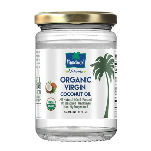 Parachute Naturalz Aceite de coco virgen orgánico | Para cocinar, cabello, cuerpo y enjuague con aceite | Prensado en frío | Sin blanquear | Sin