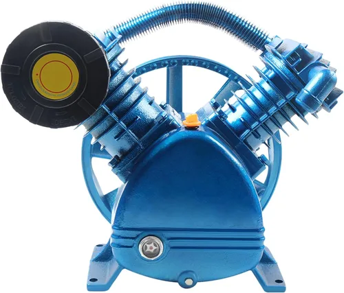 5.5HP Air Compressor Pump, 175PSI 4KW V-Type Twin Cylinder Air Compressor Pump Head with Pulley, Double Stage Air Compressor Pump and Motor Low