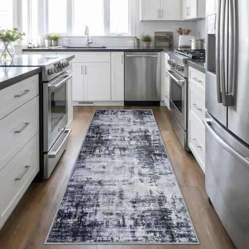 Miniatura 12 de Alfombra lavable de 2 x 3 pulgadas, alfombra de entrada: lavable, moderna, abstracta, suave, fina, antideslizante, resistente a las manchas