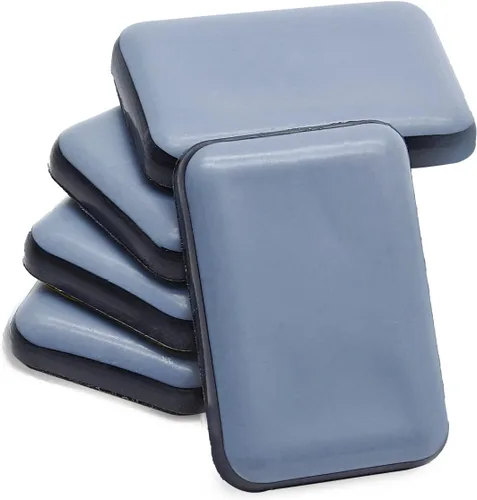 Miniatura 4 de 24 deslizadores de teflón autoadhesivos para muebles, de 1.35 x 0.98 pulgadas, rectangulares para muebles, almohadillas móviles para alfombras