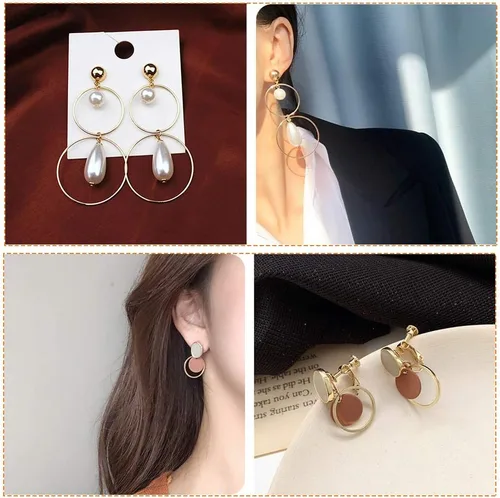 Miniatura 6 de 70 aros de cuentas para hacer joyas, aretes de aro, accesorios circulares de bisel abierto, marco colgante para manualidades, collar de aretes, Oro K