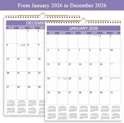 Miniatura 4 de Calendario 2026 – Calendario de pared 2026 de abril de 2026 a diciembre de 2026, calendario 2026 con papel grueso para planificación y organización
