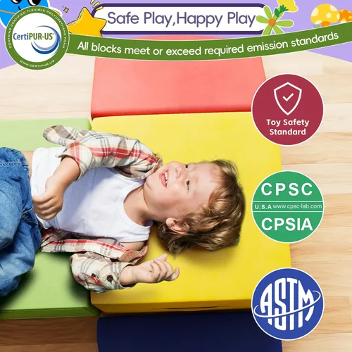 Miniatura 3 de 4 piezas de bloques de espuma para escalar para niños pequeños, gimnasio de escalada para bebés con espuma de ultra alta densidad para gatear