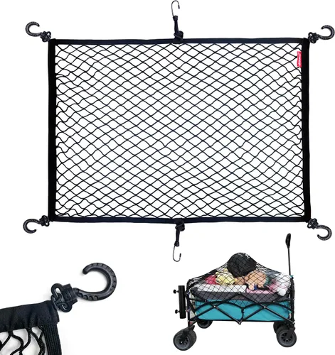 MAMIKO Red de carga para carro plegable utilitario, carrito de jardín, carrito plegable, carrito de playa, hecho de red de nailon elástico