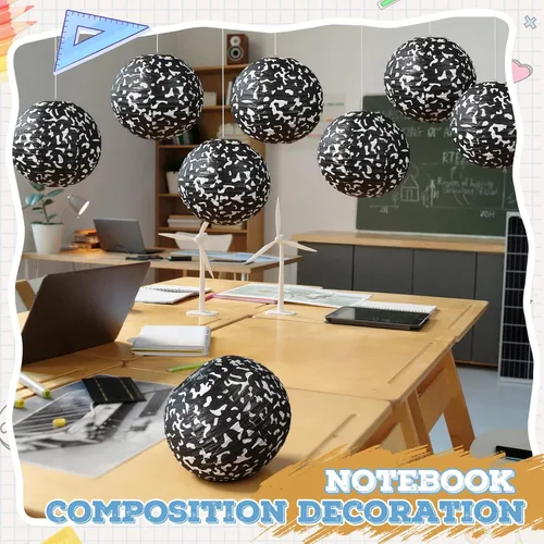 Miniatura 4 de Honoson 12 linternas de papel de composición para el regreso a clases, decoraciones de fiesta colgantes redondas de 10 pulgadas para aula, oficina
