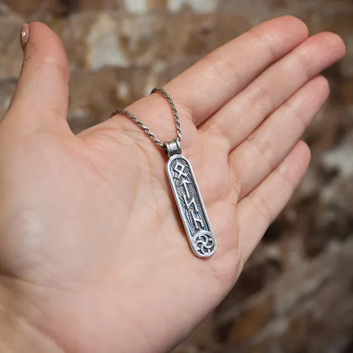 Miniatura 7 de Viking Rune Formula Pendant Necklace for Men Women - 925 Sterling Silver - Norse Nordic Celtic Jewelry - Runes Protection Amulet - Matching