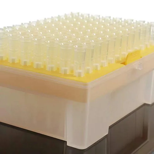 Miniatura 8 de Puntas de pipeta de filtrado de 10 µL – Puntas de pipeta de filtro universales – en rack, sin ARNasa/DNasa y seguras para pirógenos, transparentes