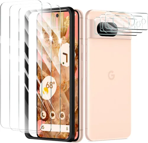 Miniatura 9 de Paquete de 4 protectores de lente de cámara para Google Pixel 6A, protector de pantalla de vidrio templado 9H, claridad HD, antiarañazos, sin