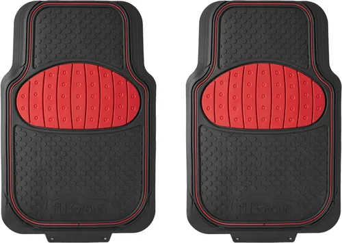 Miniatura 6 de FH Group Alfombrillas de piso para automóvil - Alfombrillas de goma resistentes para autos, juego completo universal, alfombrillas automotrices Rojo
