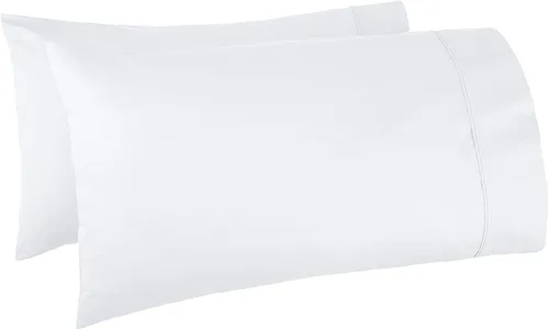 Miniatura 13 de Amazon Basics Juego de 2 fundas de almohada de 400 hilos, 100 % algodón, suaves, tejido satinado, resistentes a las arrugas, tamaño estándar, 20 x