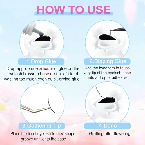 Miniatura 5 de NXJ INFILILA Anillos de pegamento para extensiones de pestañas, 100 anillos desechables para pestañas con forma de corazón encantador, tazas