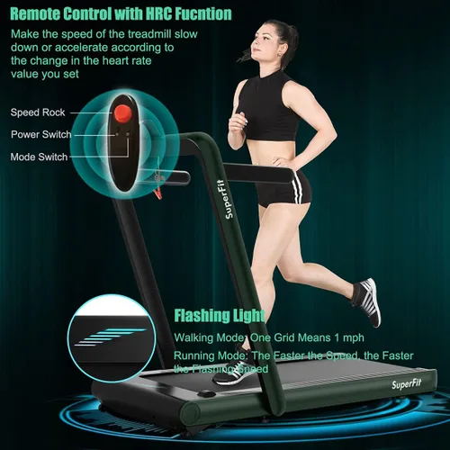 Miniatura 5 de GYMAX Caminadora plegable para debajo del escritorio, 4.75 HP 2 en 1 con control de frecuencia cardíaca, control de aplicación, pantalla táctil LED