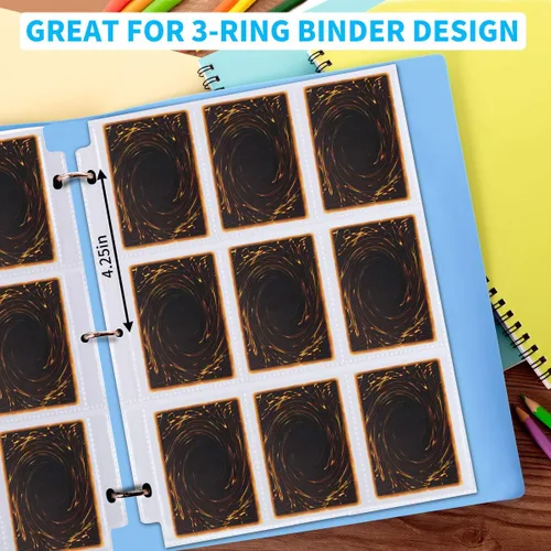 Miniatura 6 de Protector de páginas de 9 bolsillos – 648 bolsillos premium de doble cara fundas para tarjetas de intercambio de páginas para carpeta de 3 anillas