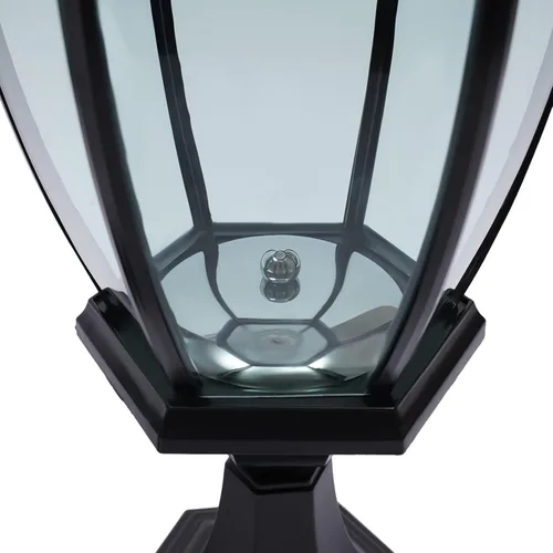 Miniatura 8 de Lámpara solar LED para poste de entrada, valla de entrada, farol al aire libre, para el hogar, jardín, patio, 6000 lúmenes (negro)