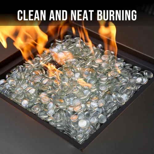 Miniatura 5 de Skyflame - Cuentas de vidrio de fuego de 10 libras para chimenea y lugar para fogatas, tamaño de 1/2 pulgada, cristal de hielo reflectante