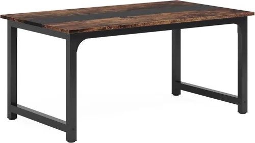 Miniatura 8 de Tribesigns Mesa de comedor de 63 x 31.5 pulgadas, mesa de cocina industrial para 4-6 personas, mesa de comedor rectangular para comedor, cocina