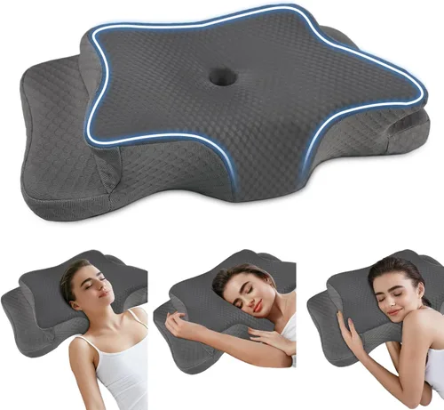 Miniatura 14 de Almohada Cervical para Alivio del Dolor y Soporte del Cuello, Almohada Ergonómica Ajustable para Dormir Cómodamente, Almohadas Ortopédicas de Espuma